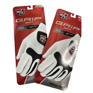 Wilson Staff Grip Soft Golf Gloves Lot of 2 White Fits on Right Hand Men's Small